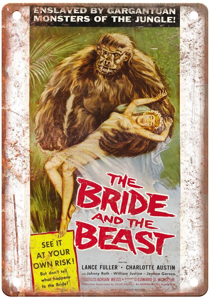 Bride And Beast Vintage Retro Movie Poster Metal Sign MP715
