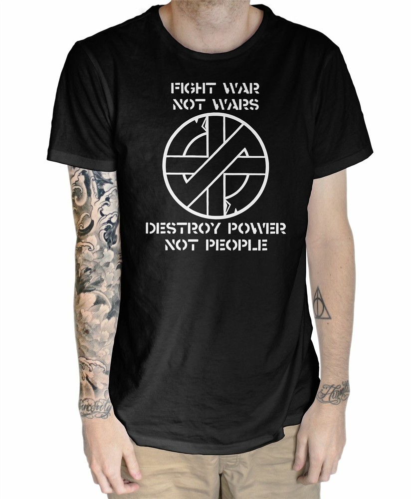 Crass Fight War Not War T Shirt - Punk Hardcore Anarchist Anarchy Symbol