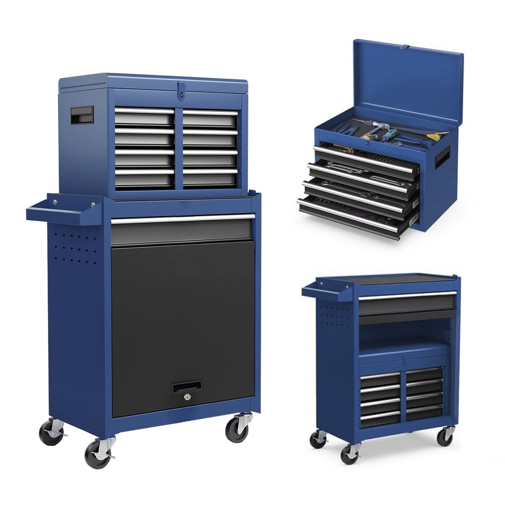 5 Drawer Rolling Tool Storage Cabinet Metal Cart Garage Workshop Utility Box