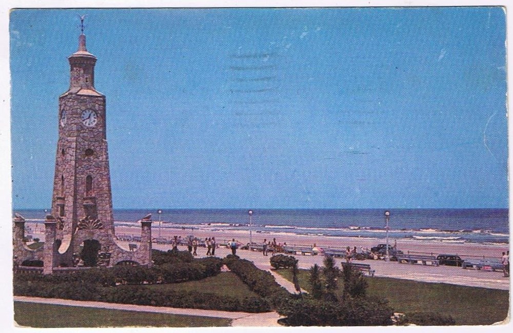 Florida Postcard Daytona Beach Clock Tower Ocean Front Park
