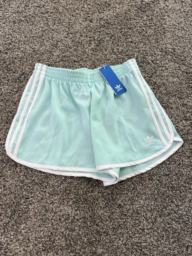 NWT Adidas Originals Women's 3-Stripes Shorts  Mint Green Medium