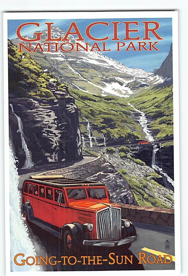Postcard Going-to-the-Sun Road Glacier National Park Montana USA