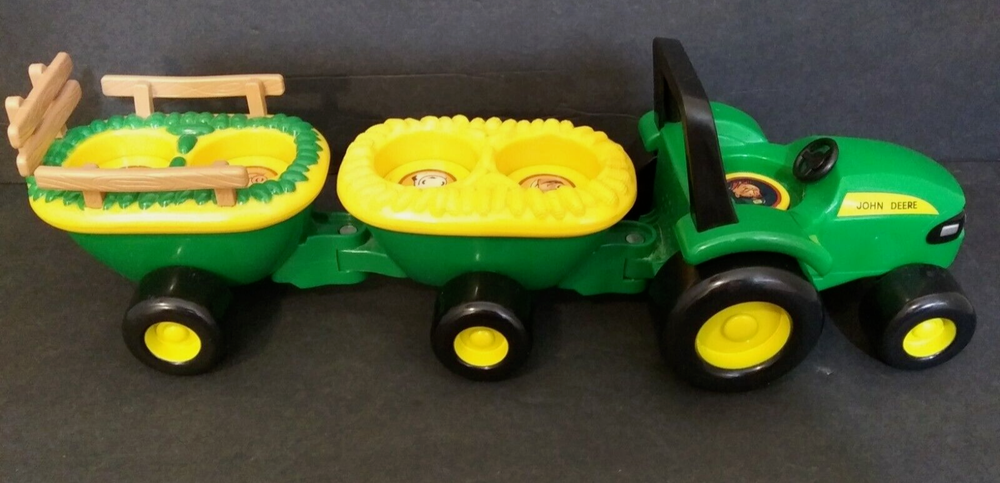 Tomy John Deere Tractor Toy Green Yellow Animal Interactive Hayride No Animals