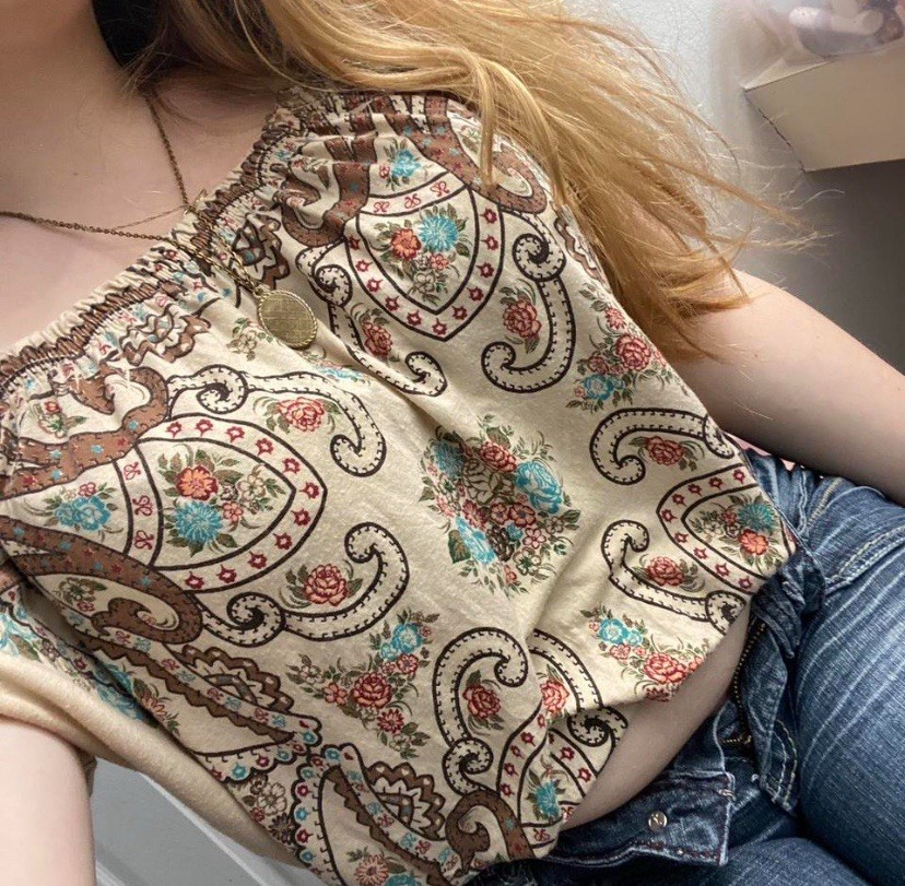 Vintage Y2K Boho Western Blouse 90s Style in Size Medium