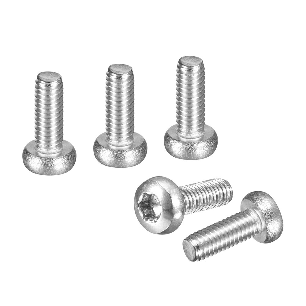 100-Pack M3x8mm Stainless Steel Torx Pan Head Security Screws - Silver