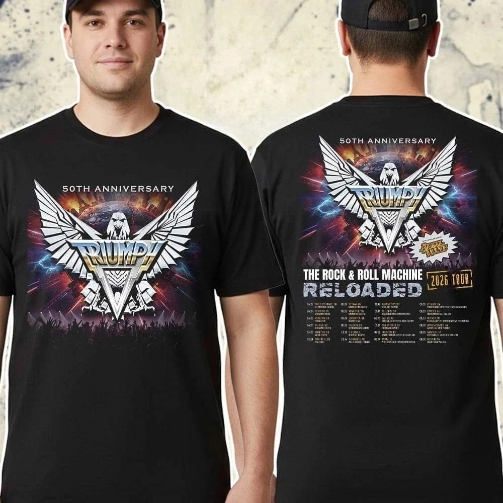 Triumph Band 50th Anniversary The Rock And Roll Machine Reloaded 2026 T-Shirt