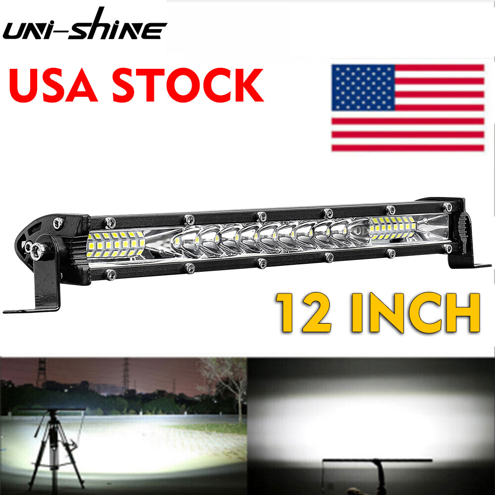12''inch LED Work Light Bar Spot Flood Combo Truck SUV ATV Jeep Offroad Driving