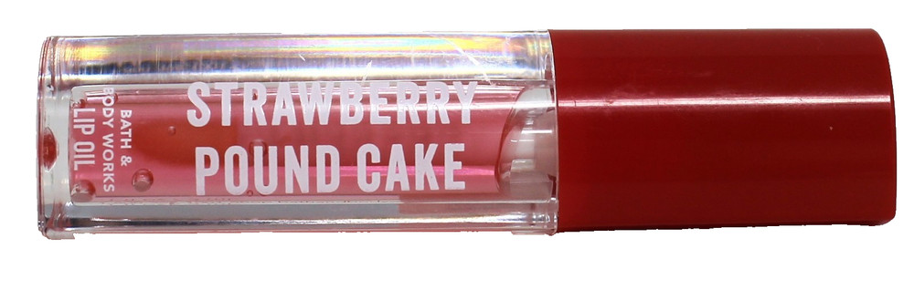 Bath & Body Works Lip Oil Strawberry Pound Cake Gloss Heart Brand New