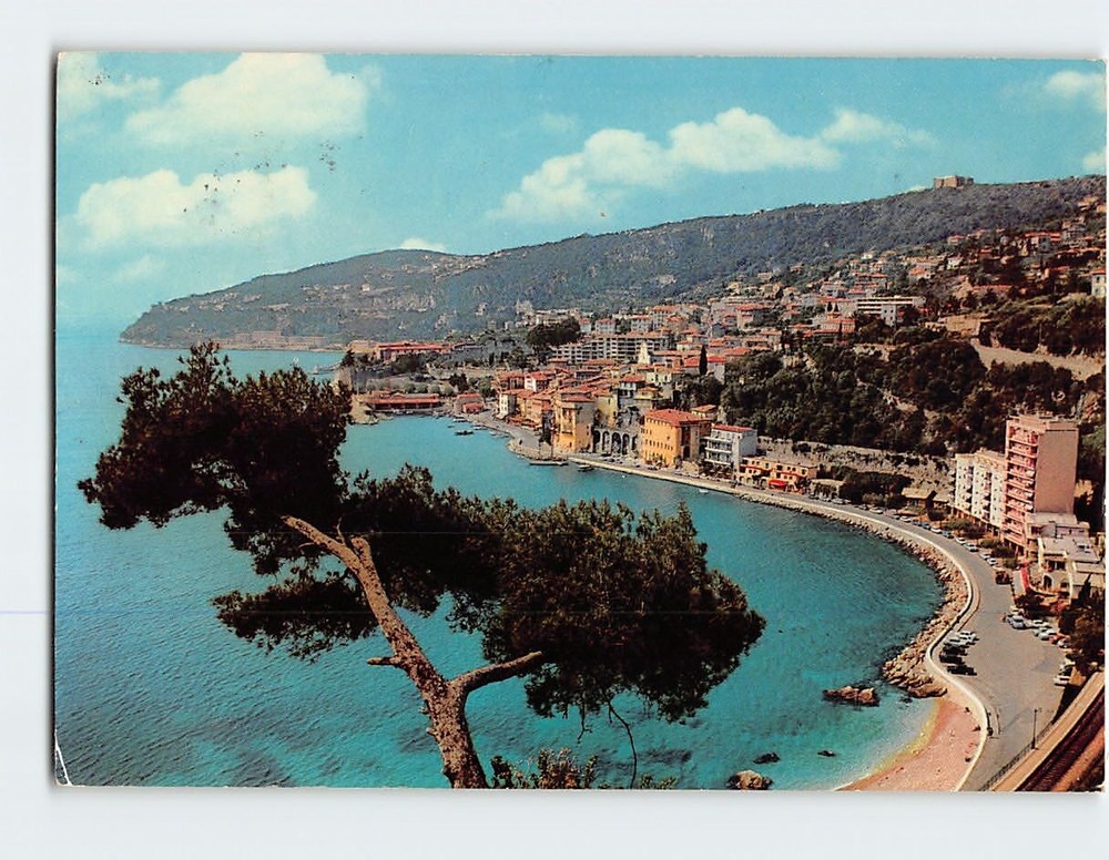 Postcard Aerial View La Promenade Villefranche-sur-Mer France