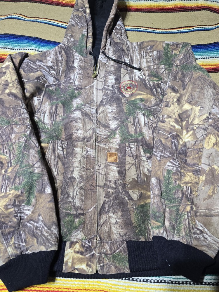 Vintage Camo Carhartt J221977 Realtree Canvas Jacket 2XL Tall USA Made