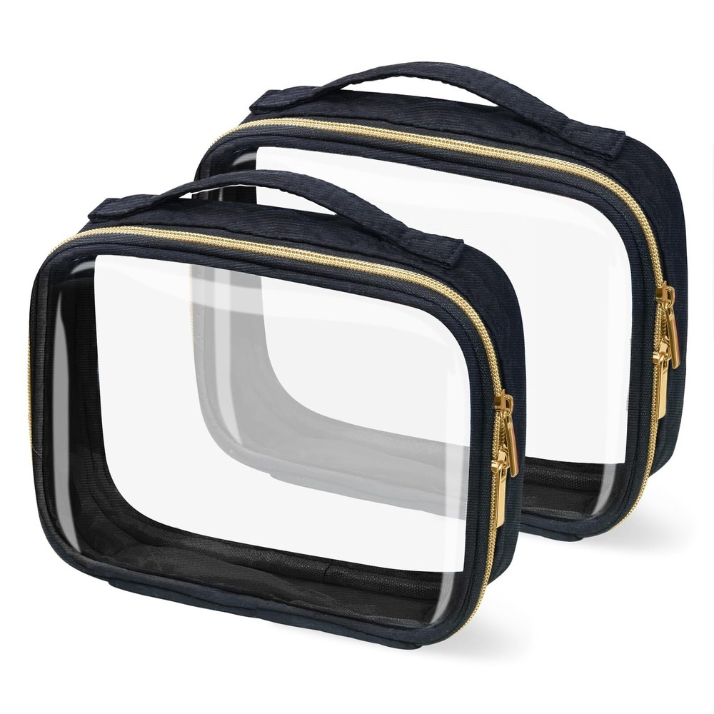 Tsa Approved Travel Toiletry Bag2 Pack Clear Makeup Bags With Handlesquart Size