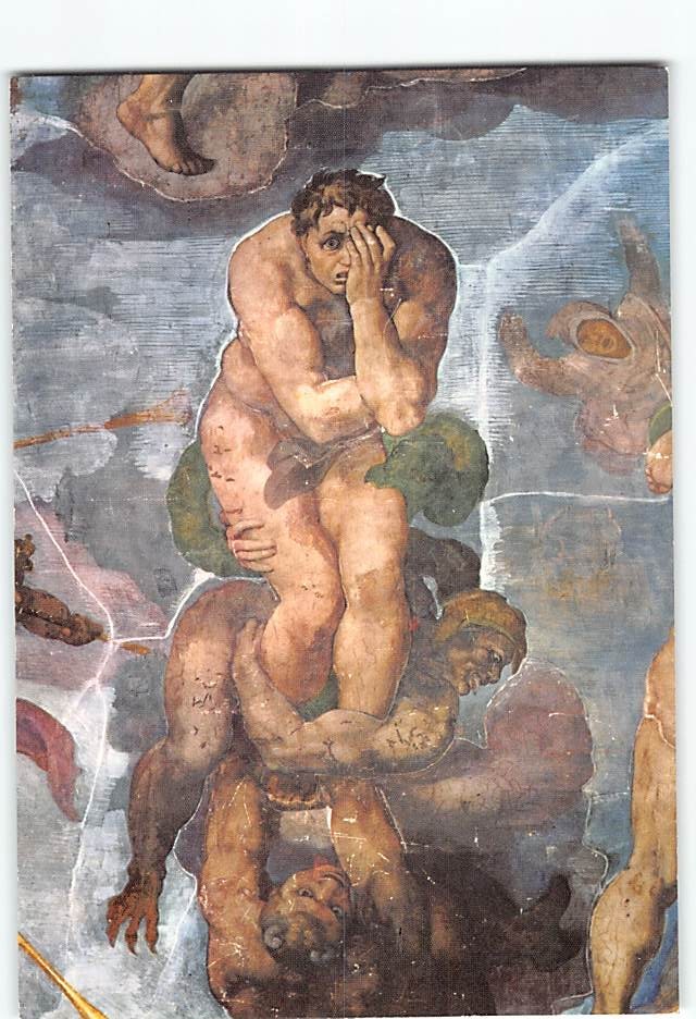 Postcard The Last Judgment Fresco by Michelangelo Sistine Chapel Vatican