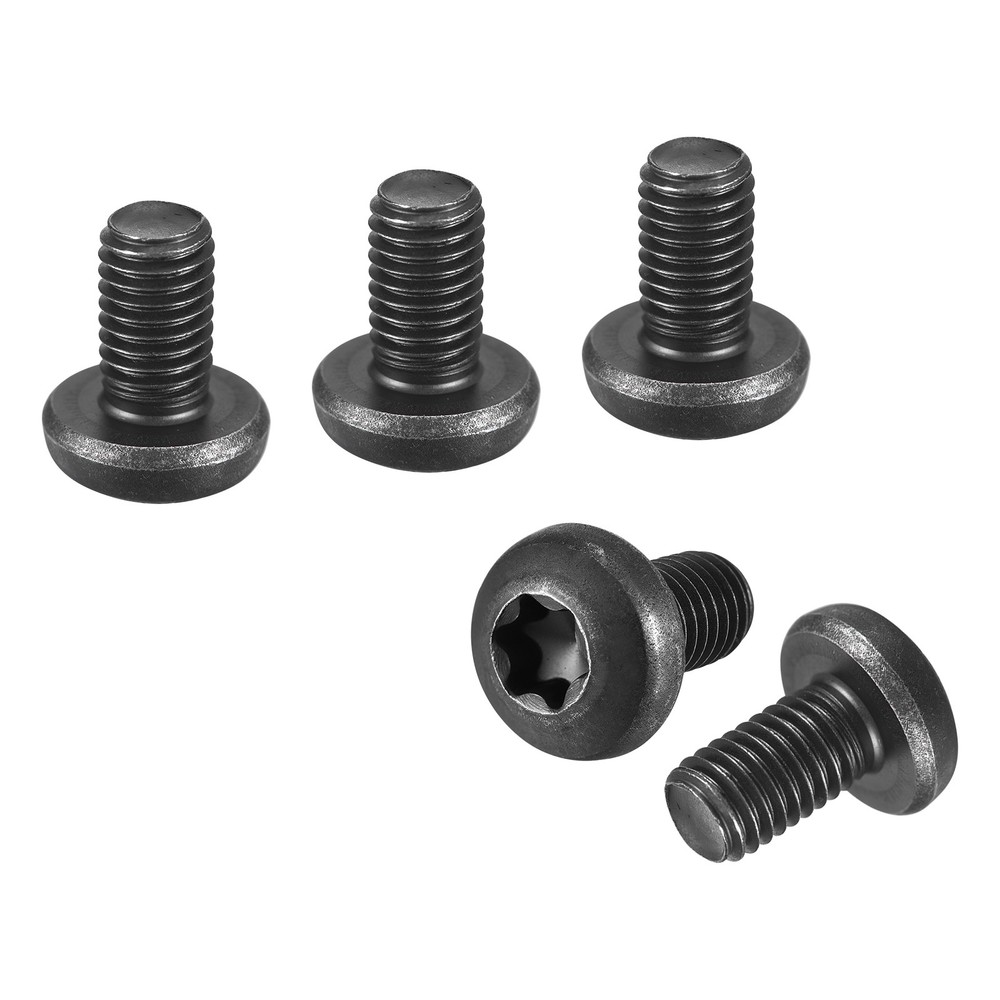 M10x16mm Pan Head Torx Security Screws - 12Pack - Carbon Steel - Black