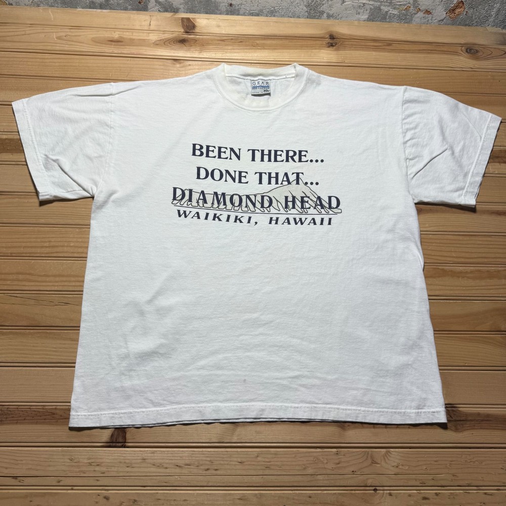 Vintage 90s Diamond Head Waikiki Hawaii Gorpcore Beach Souvenir T-Shirt USA - XL