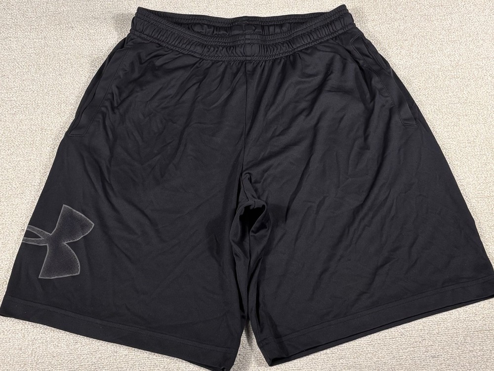 Under Armour Loose Fit Athletic Dri-Style Shorts Men Medium Black Thigh Logo B7
