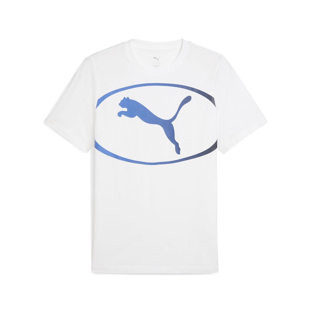 PUMA Sport Logo Crew Neck Short Sleeve T-Shirt Mens White Casual Tops 69197102
