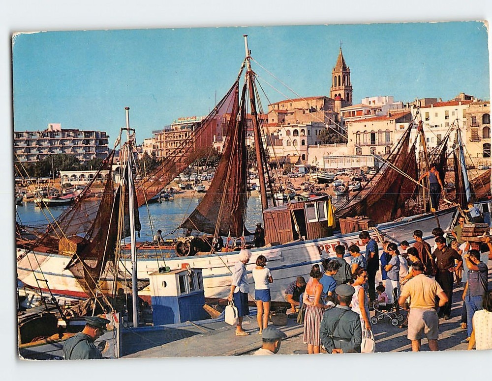 Postcard Port Scene Palamos Costa Brava Spain