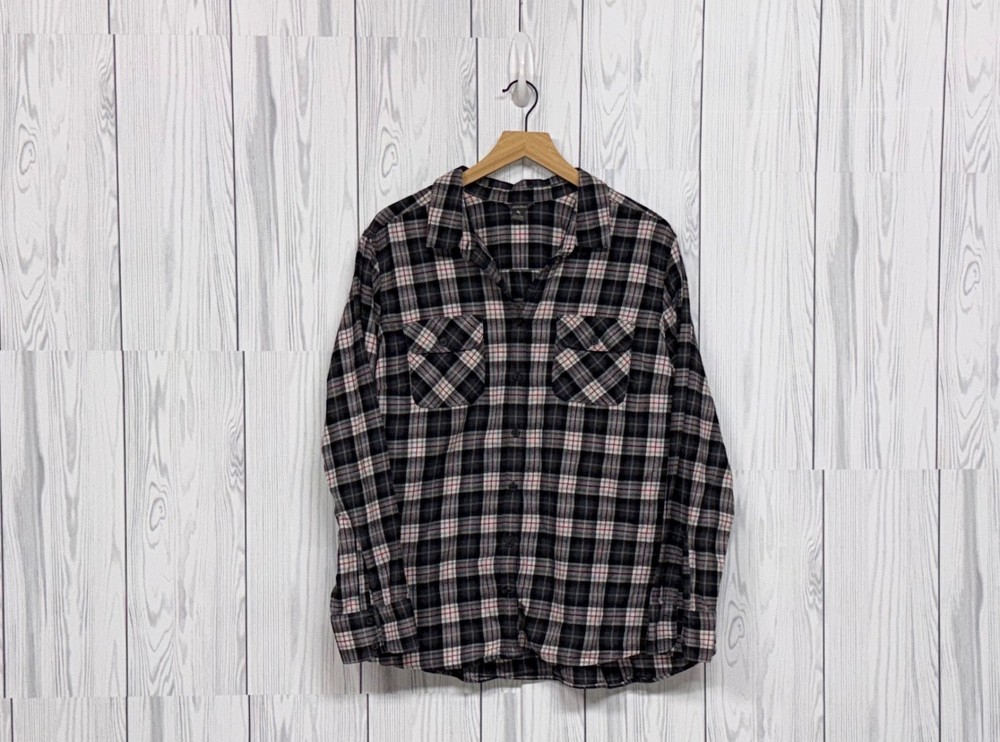 Eddie Bauer plaid shirt womens size 2XL button down long sleeve flannel