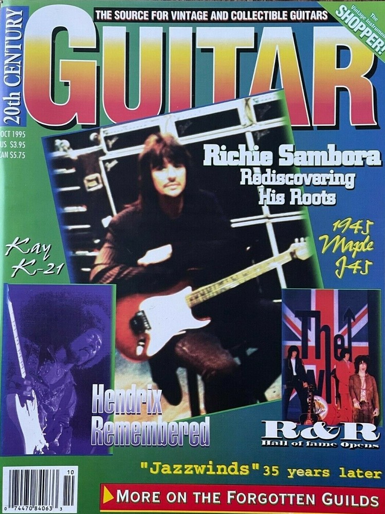 20th Century Guitar Magazine October 1995 Richie Sambora Kay K21 Jimi Hendrix