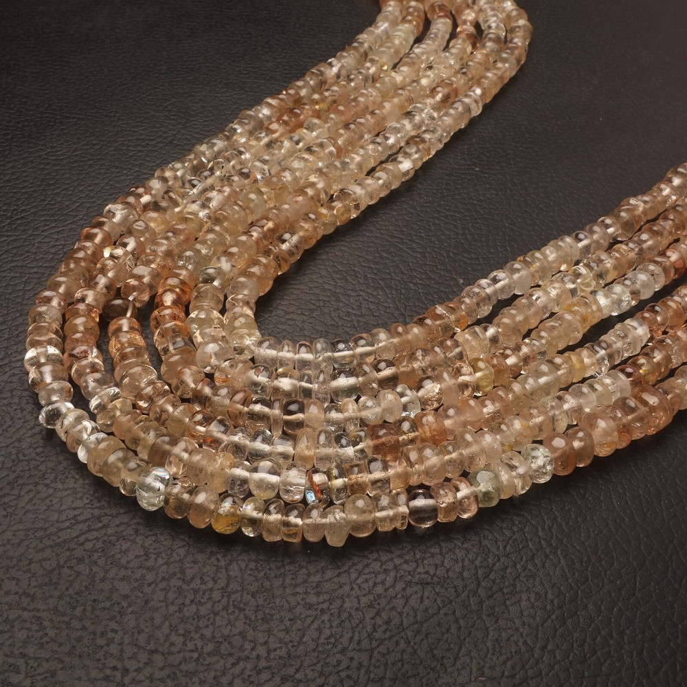 Natural Imperial Topaz Gemstone 13 Inch Strand 6-7 MM Smooth Rondelle Beads