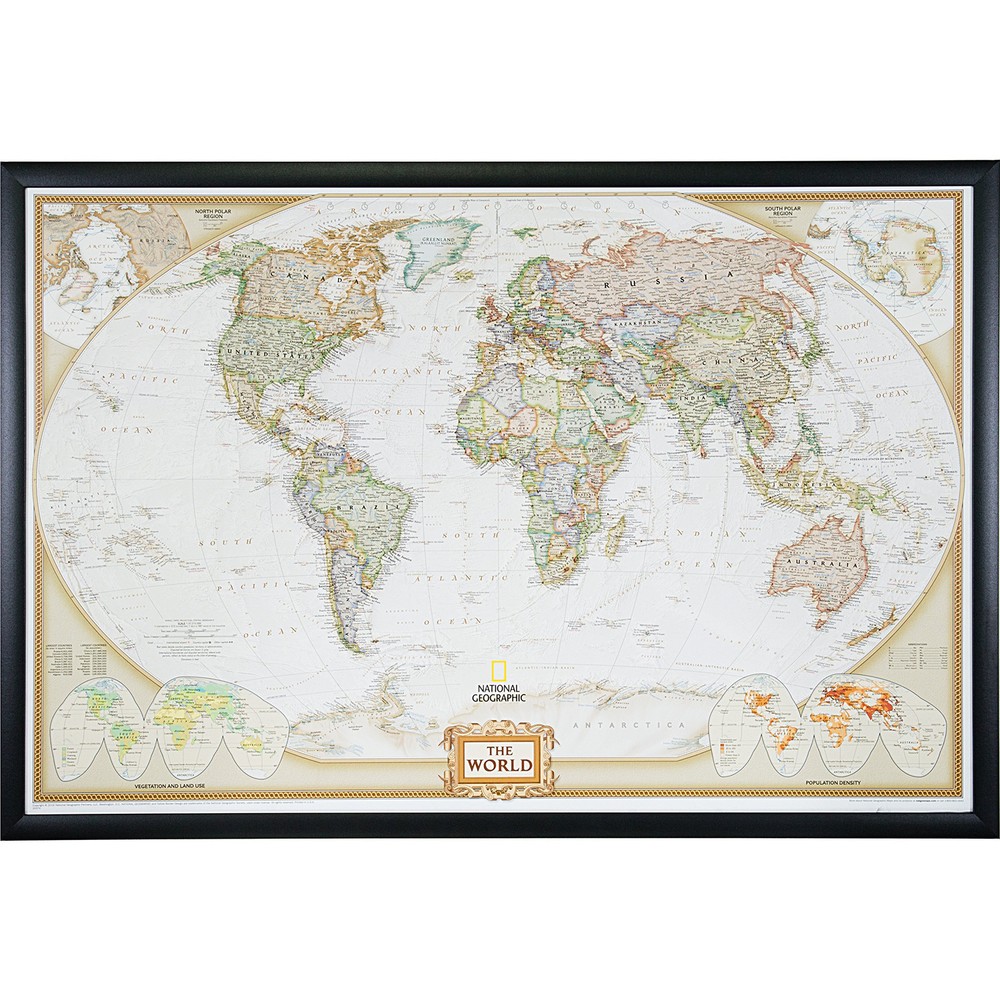 Wayfarer Executive World Push Pin Travel Map for Global Explorers