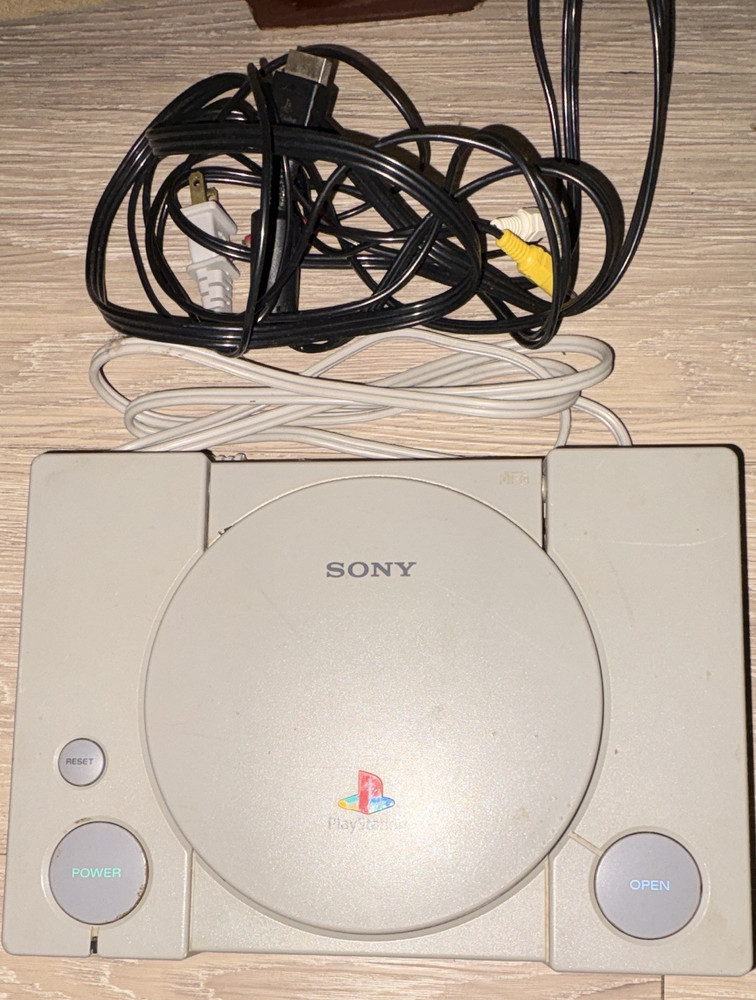 Sony PlayStation 1 Home Console, Composite RCA, Gray, Hercules Game, AV Cables