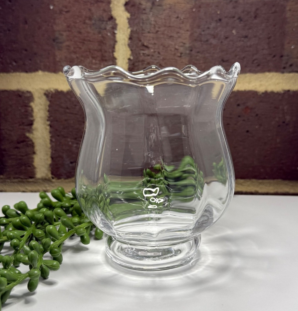 VTG Clear Glass Tulip-Shaped Votive Candle Holder-Hurricane Peglite