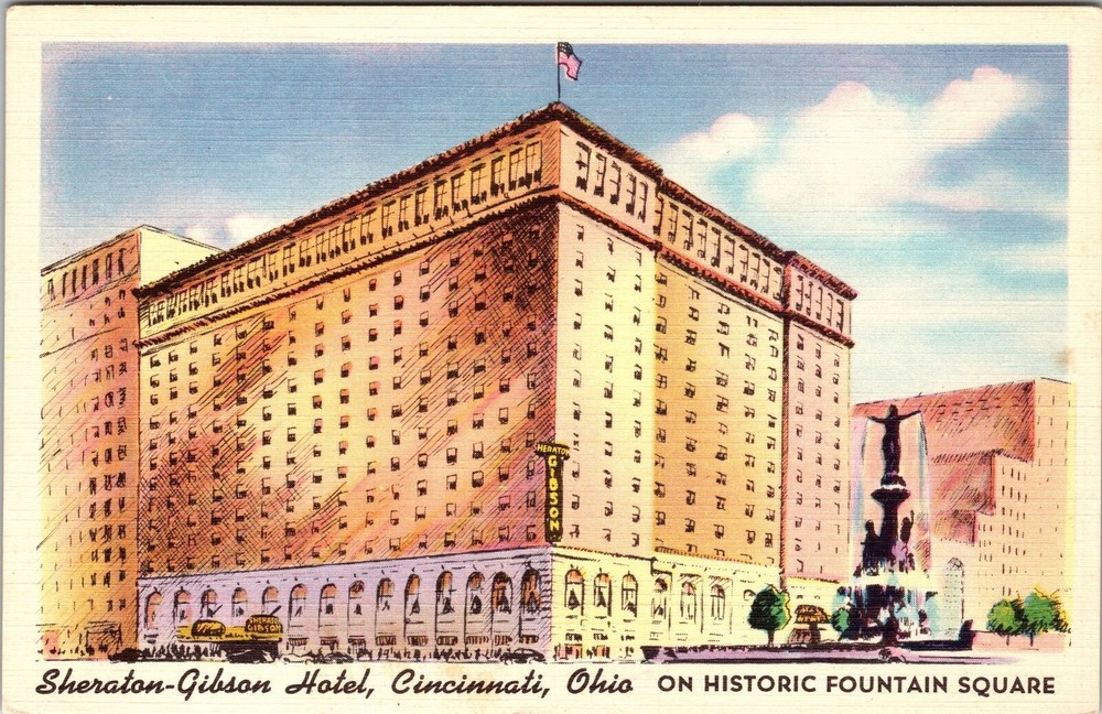 Cincinnati OH-Ohio, Sheraton Gibson Hotel, Exterior Vintage Postcard