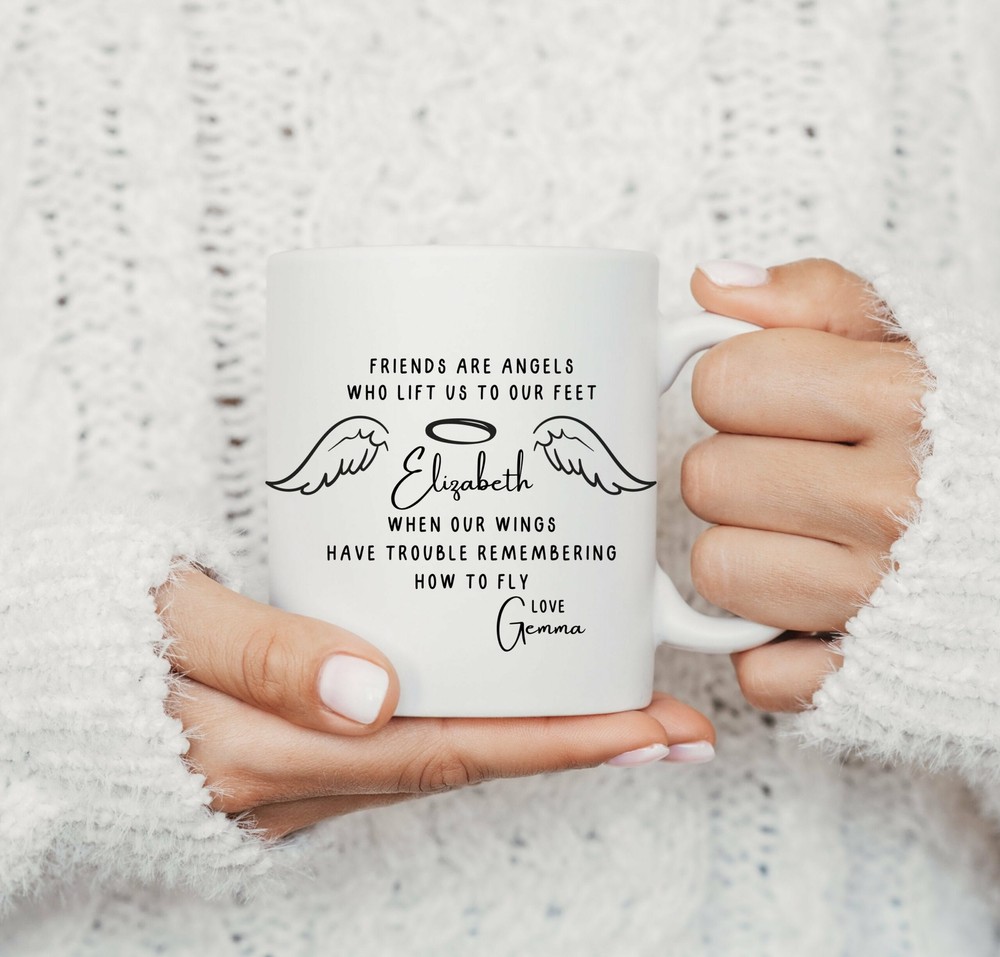 Best Friends Gift Mug For Friendship Angels Ceramic Coffee Cup