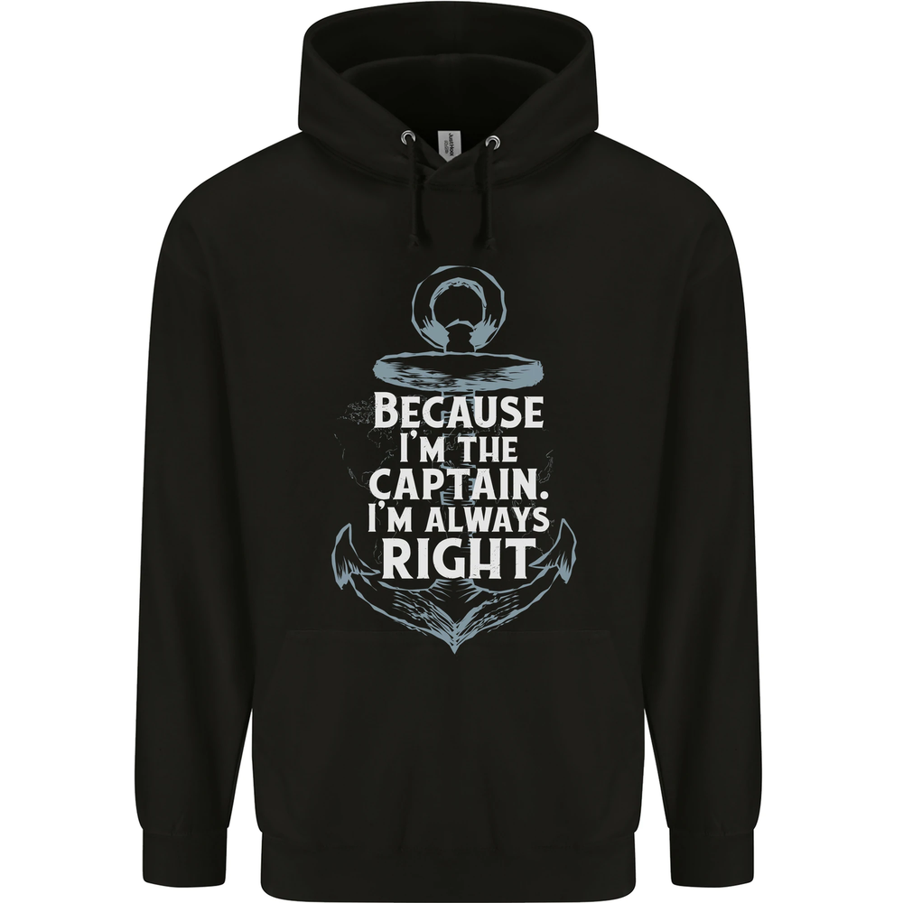 Sailing Captain Narrow Boat Barge Sailor Mens 80% Cotton Hoodie