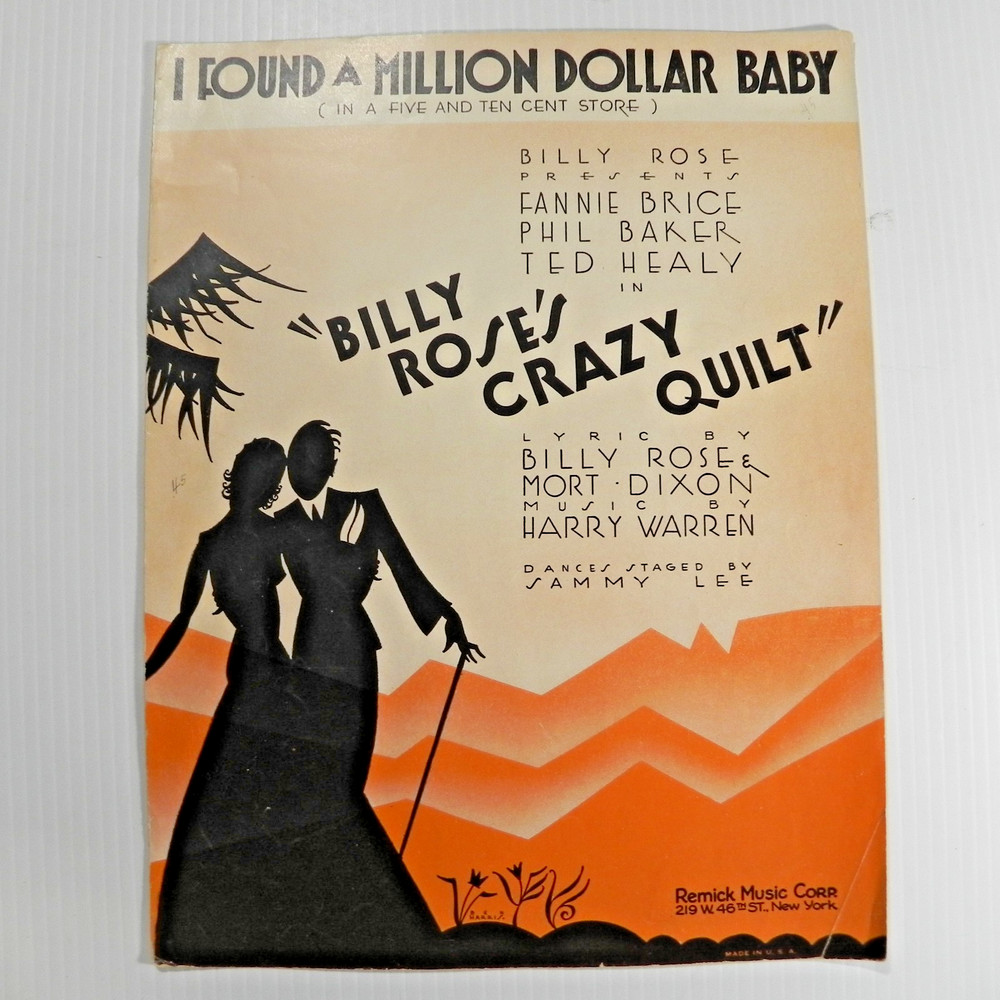 I Found a Million Dollar Baby 1931 Sheet Music from 