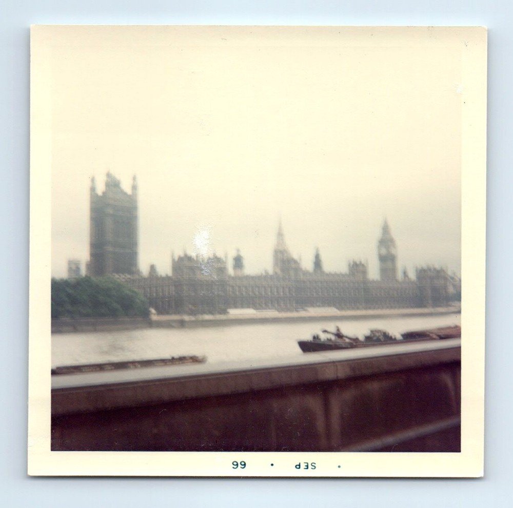 Old Vintage Square Color Photo PARLIAMENT BIG BEN LONDON ENGLAND 1966 PIC