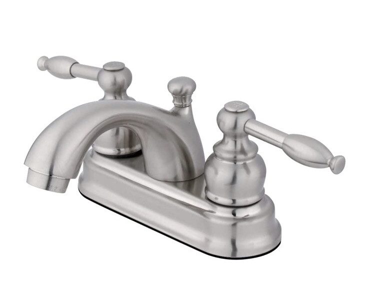 Kingston Brass KB2608KL Bathroom Faucet 4” Centerset Brushed Nickel NEW Open Box