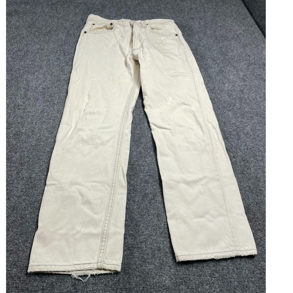 Levi's Denim Jeans Men's White Button Fly Straight Leg Size 32x30