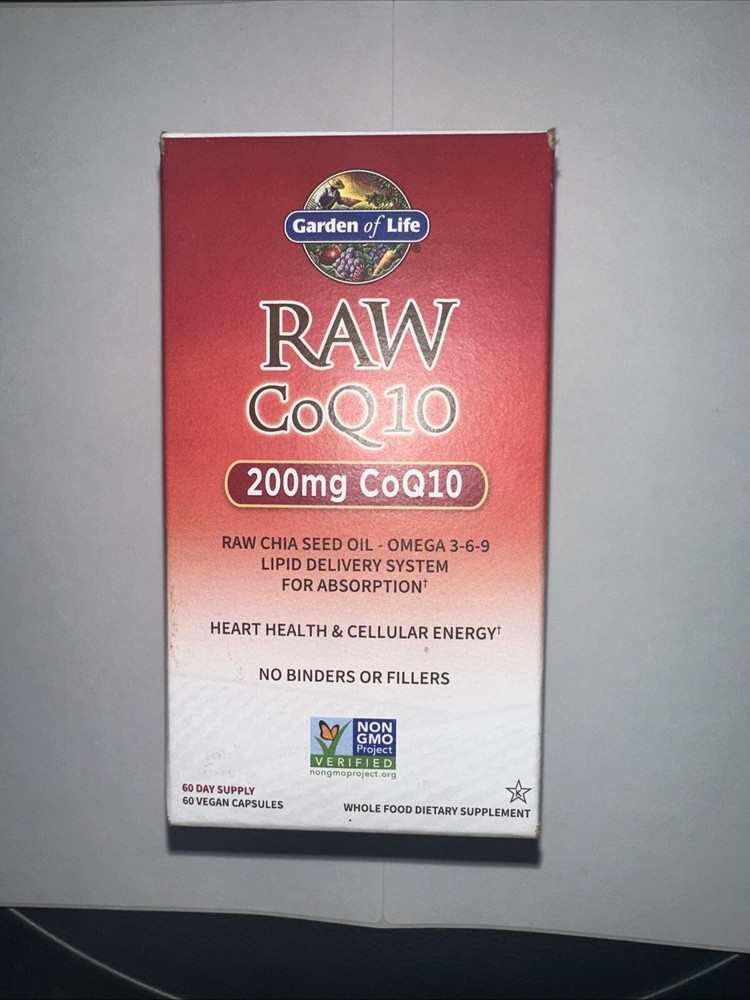 Garden of Life Raw CoQ10 200 mg 60 Vegan Capsules