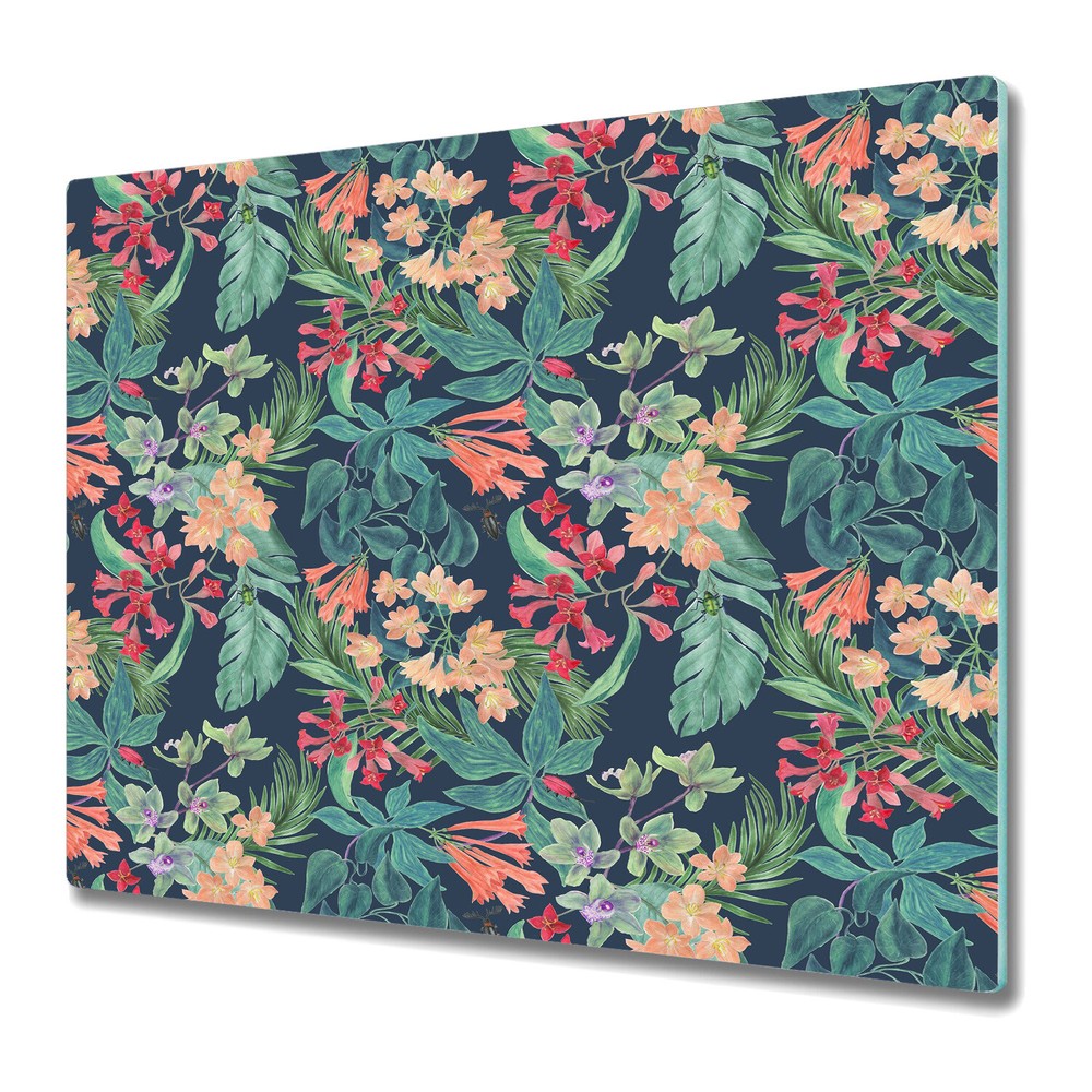 Glass Worktop Saver Tropical composition Watercolour Colourful 60x52