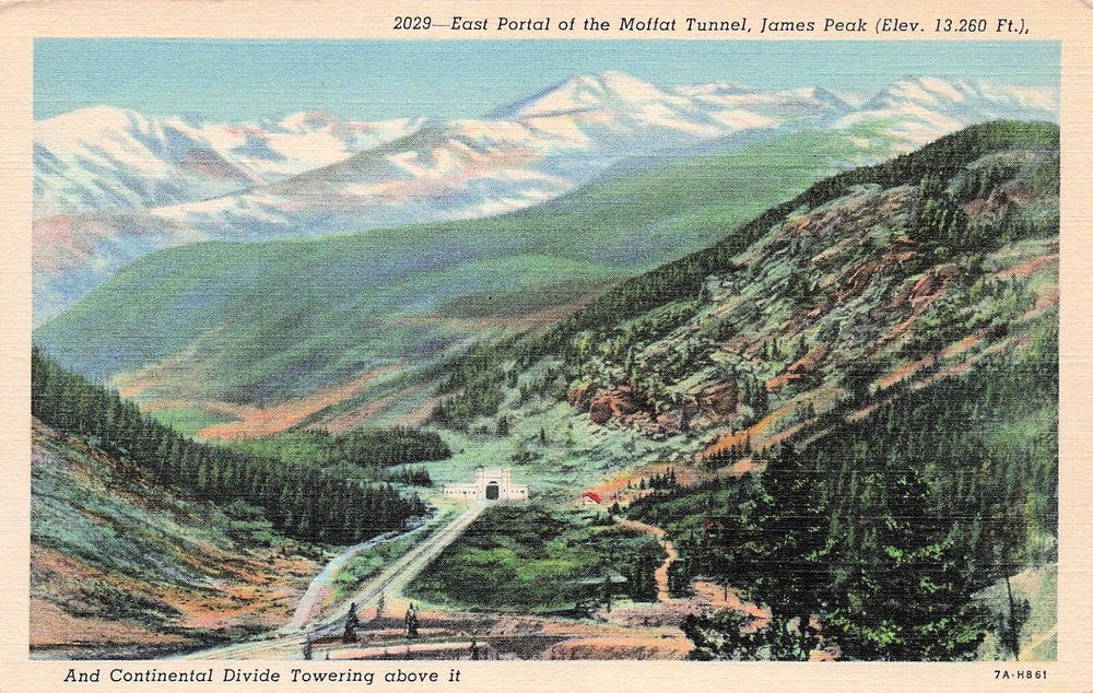 Rollinsville CO Moffat Tunnel Train Railroad East Portal Vtg Postcard D63