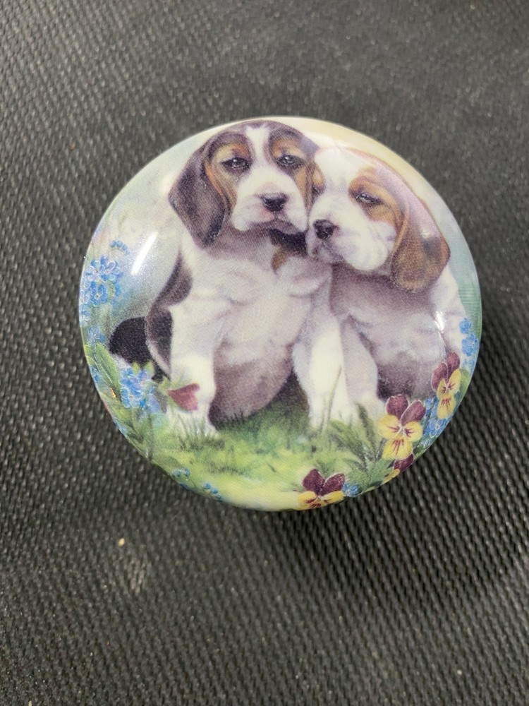 Newhall Staffordshire Bone China Trinket Box - England Dogs