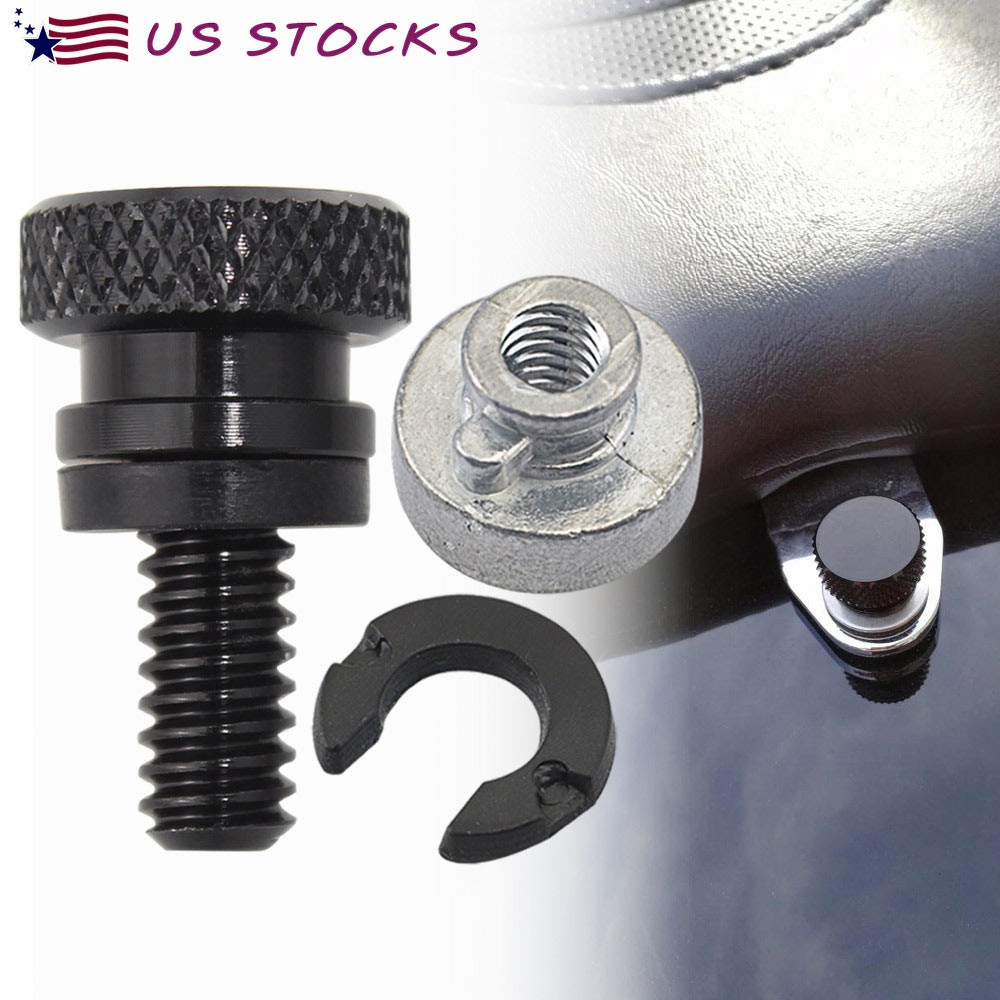 Black Rear Fender Seat Bolt Screw Nut For Harley Softail Dyna Electra Road King