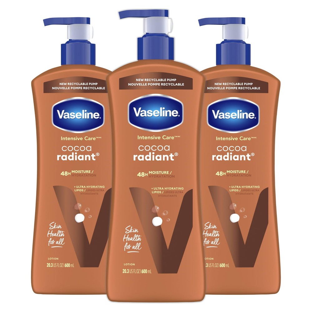 Intensive Care Body Lotion Cocoa Radiant 3 Count for Dry Skin Lotion Made with