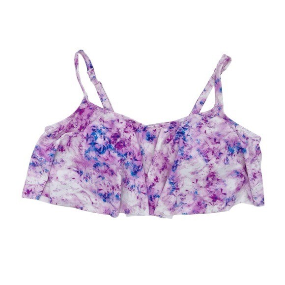 Torrid Wireless Straight Flounce Bikini Top Pastel Floral Plus Size Swim 3X