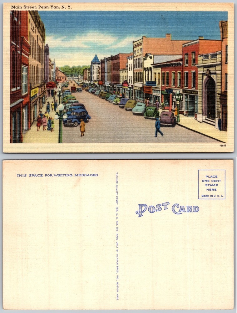 Main Street Penn Yan NY Postcard