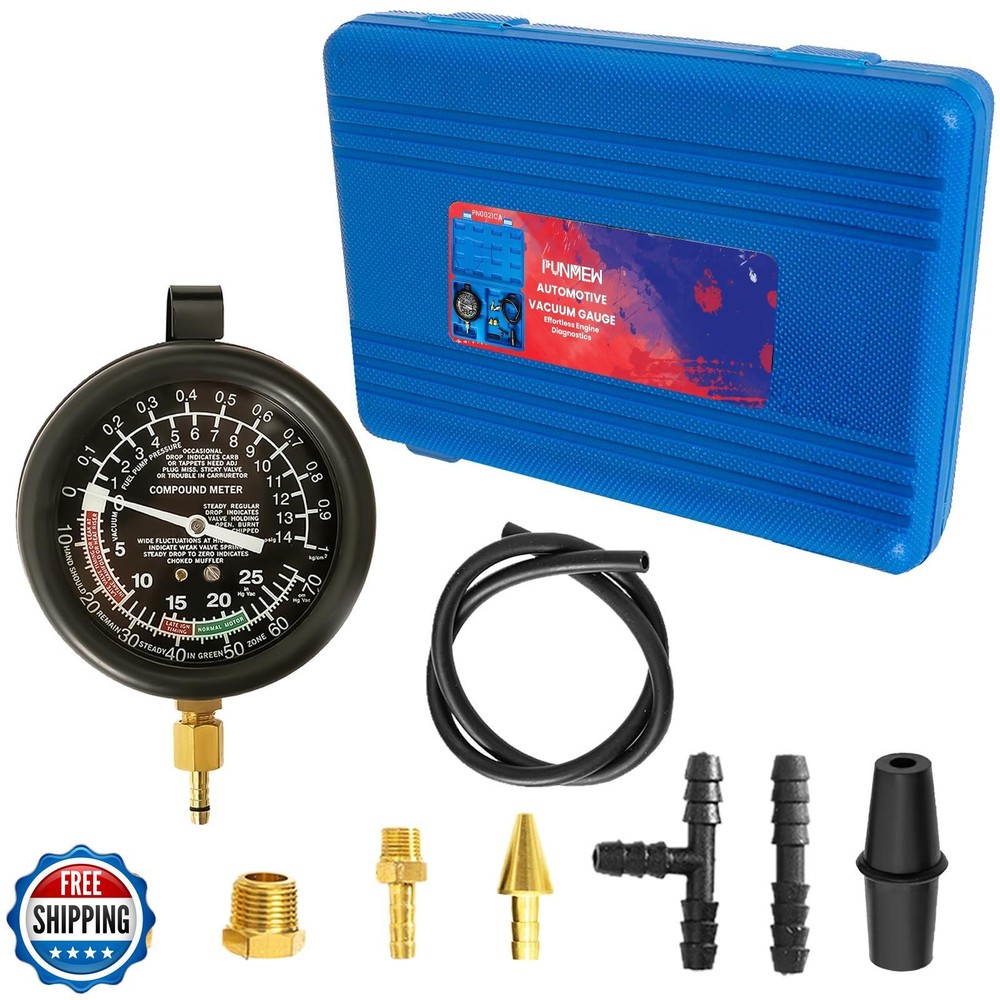 Punmew Automotive Fuel Pump and Vacuum Tester Gauge