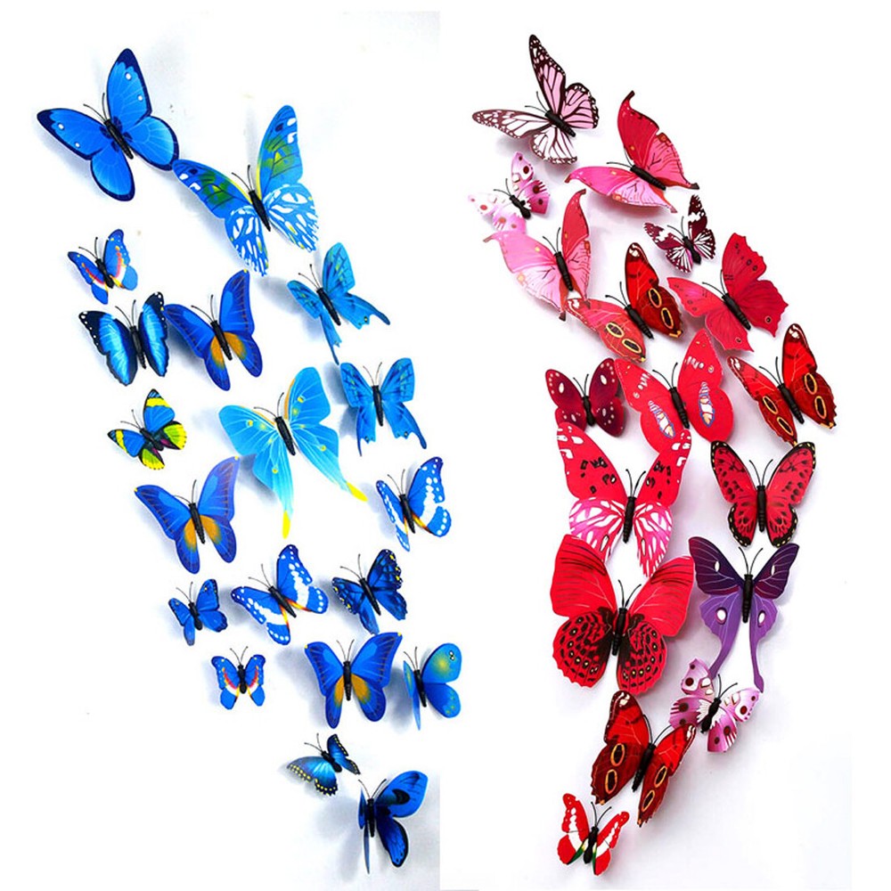 12pcs 3D Butterfly Wall Stickers for Kids Room Decor Home Art Decals