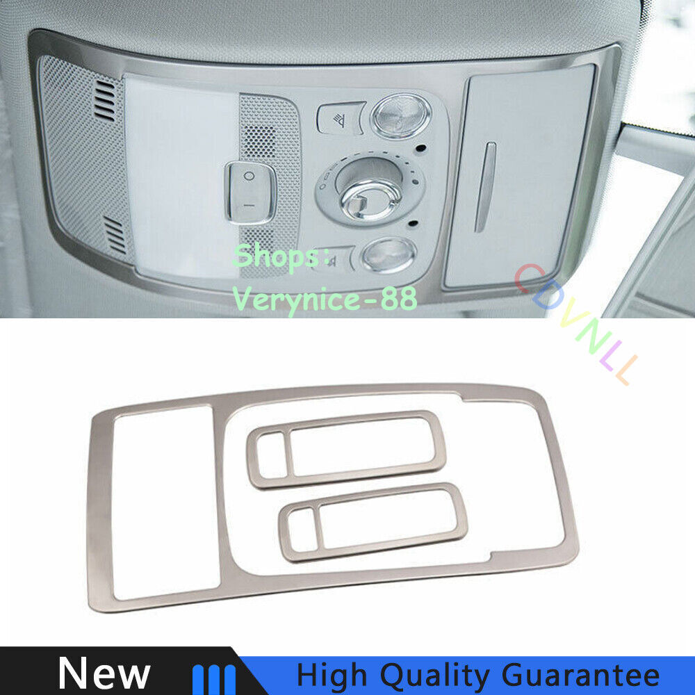 Fit For Audi A4 A5 2009-2016 Silver Steel Front Reading Light Lamp Frame Trim 3X