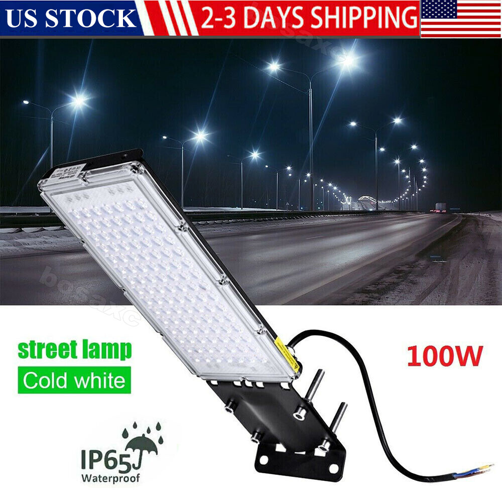 100W LED Street Light Commercial Outdoor Garden Yard Road Lamp 110V US