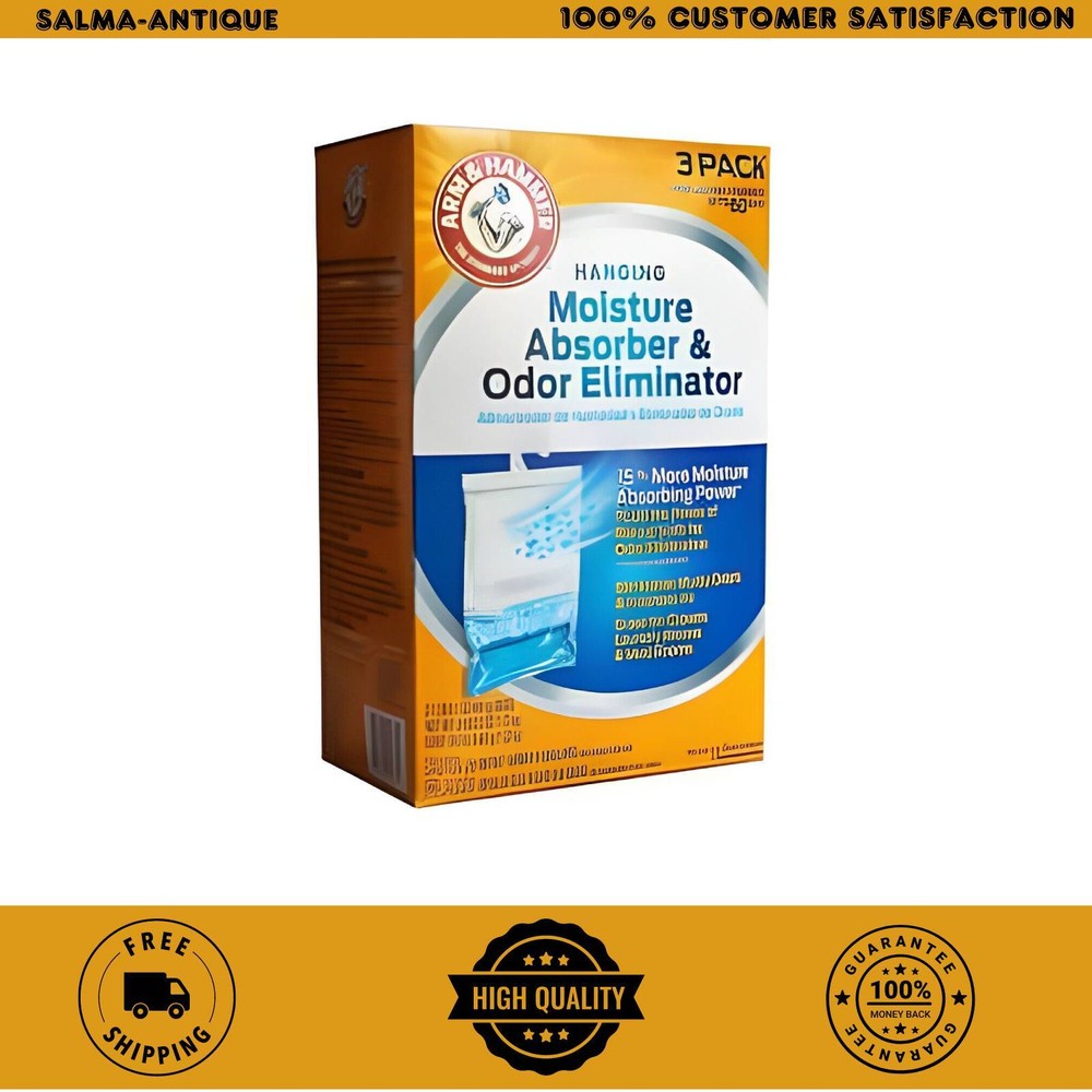 (3-Pack) 16 Oz. Moisture Absorber Odor Eliminator Hanging Bags Arm And Hammer