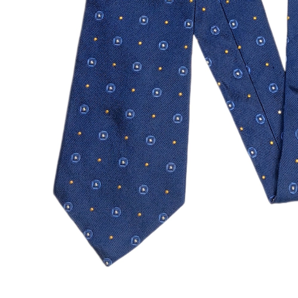 Lauren Ralph Lauren Silk Tie Men’s 60” Navy Blue Geometric Designer Wide New