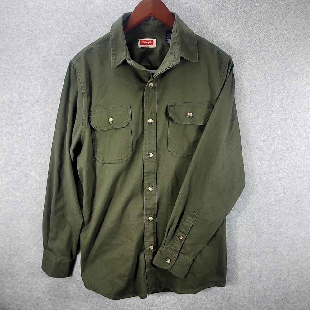 Wrangler Mens Size Small Green All Terrain Gear Long Sleeve Shirt