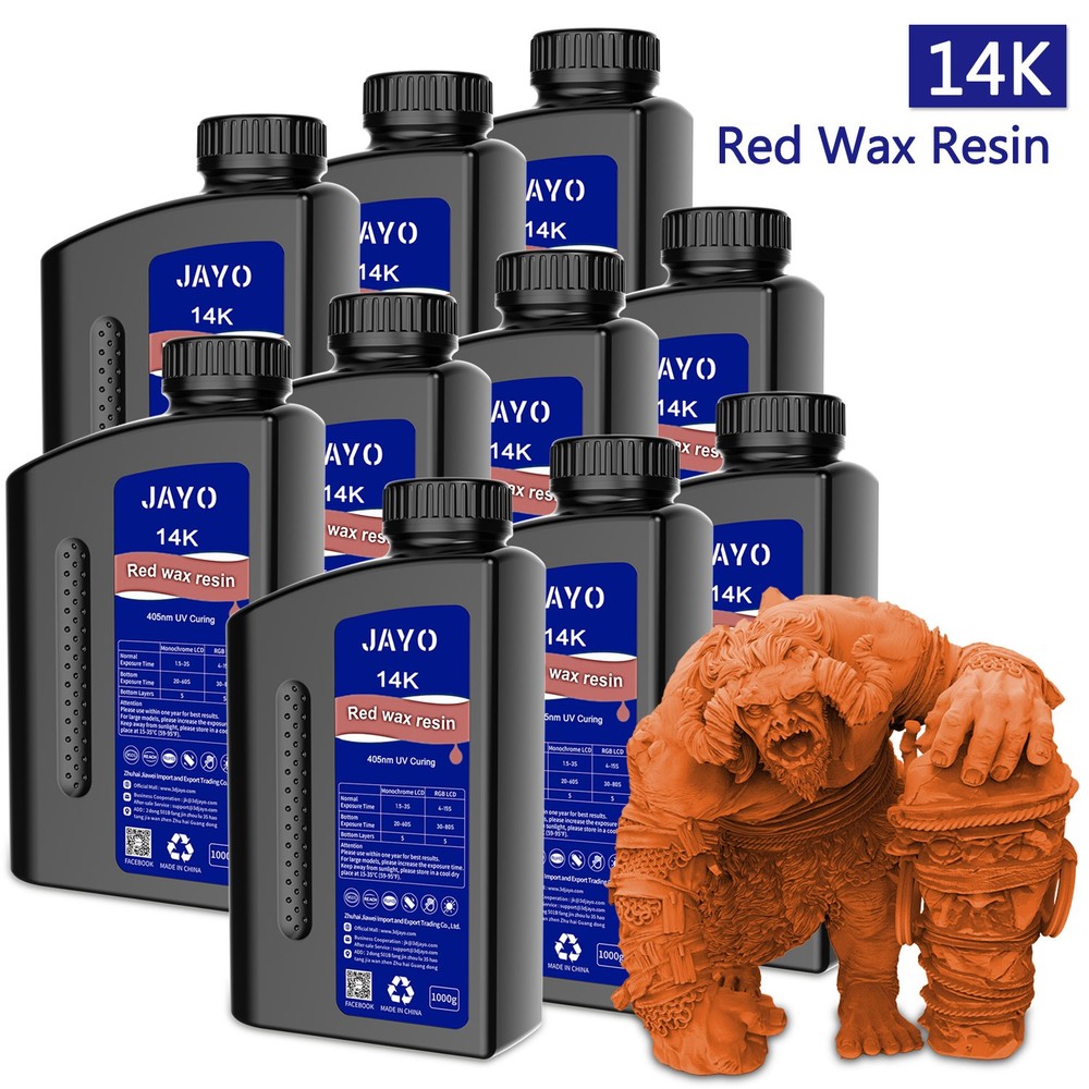 JAYO 10KG Red Wax Matte UV Resin for High-Precision LCD 3D Printing